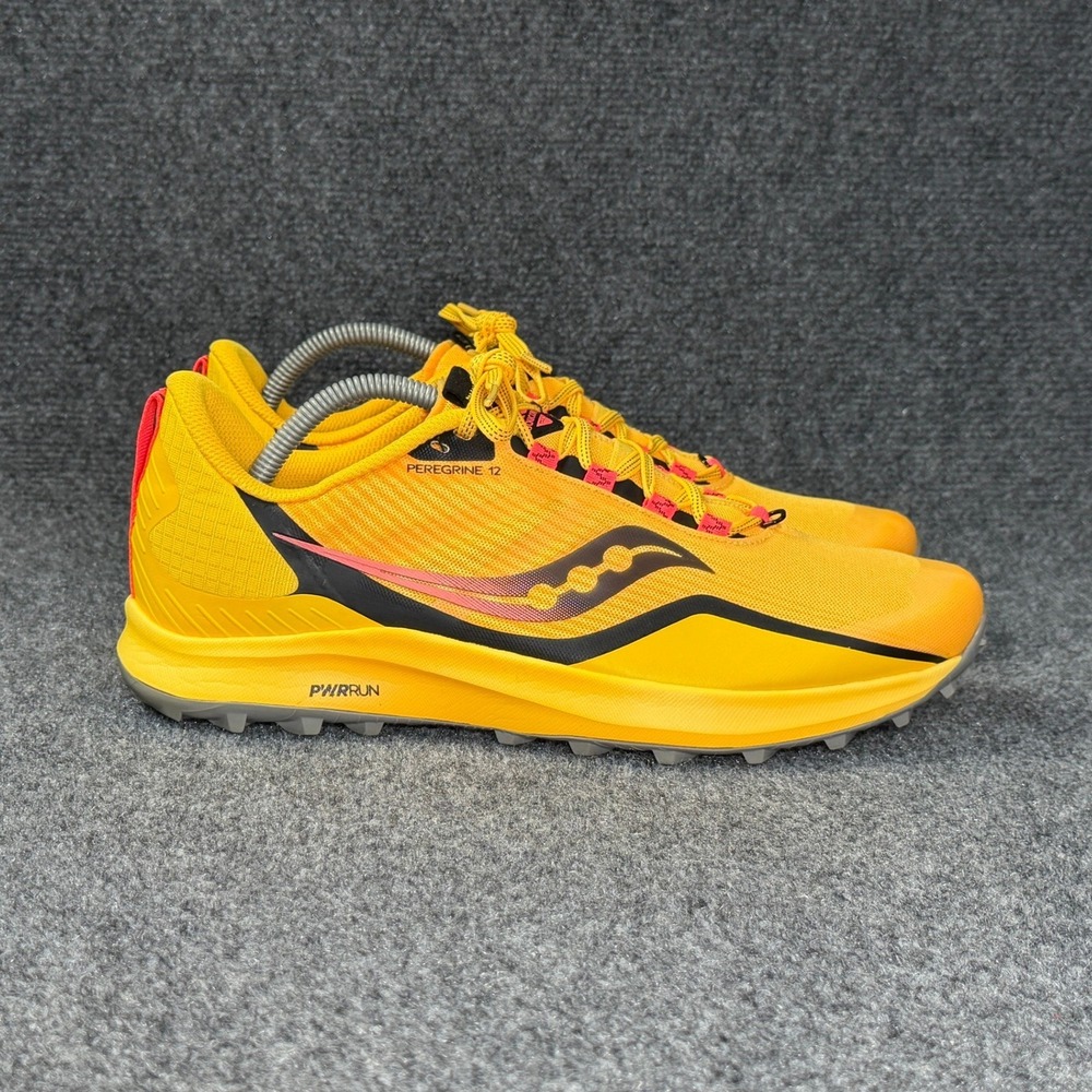 Saucony Peregrine 12 Trail Running Shoes Mens 11 ViZi Gold ViZi Red Athletic Run